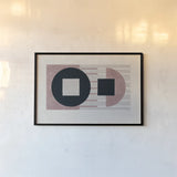 Laterally Speaking Mauve by Mike Schick. shown as a paper print in a black flame. Available as a archival giclee rolled canvas, fine art paper, or poster print. SKU 66724i.