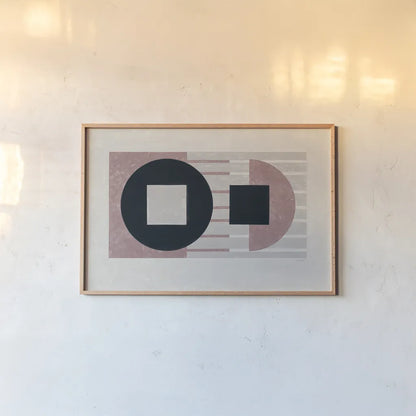 Laterally Speaking Mauve by Mike Schick. shown as a paper print in a natural frame. Available as a archival giclee rolled canvas, fine art paper, or poster print. SKU 66724i.