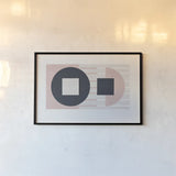 Laterally Speaking Pink by Mike Schick. shown as a paper print in a black flame. Available as a archival giclee rolled canvas, fine art paper, or poster print. SKU 53251i.