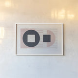 Laterally Speaking Pink by Mike Schick. shown as a paper print in a white frame. Available as a archival giclee rolled canvas, fine art paper, or poster print. SKU 53251i.
