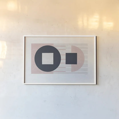 Laterally Speaking Pink by Mike Schick. shown as a paper print in a white frame. Available as a archival giclee rolled canvas, fine art paper, or poster print. SKU 53251i.