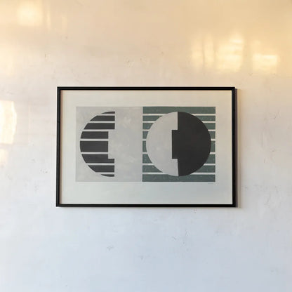 Latitude Green by Mike Schick. shown as a paper print in a black flame. Available as a archival giclee rolled canvas, fine art paper, or poster print. SKU 58745i.