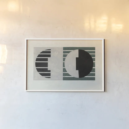 Latitude Green by Mike Schick. shown as a paper print in a white frame. Available as a archival giclee rolled canvas, fine art paper, or poster print. SKU 58745i.