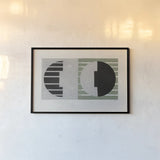 Latitude Sage by Mike Schick. shown as a paper print in a black flame. Available as a archival giclee rolled canvas, fine art paper, or poster print. SKU 66723i.