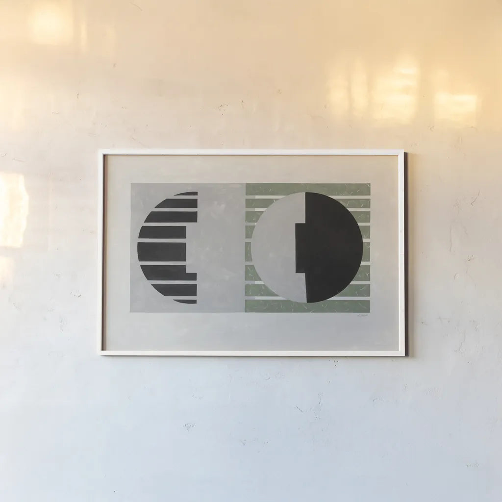 Latitude Sage by Mike Schick. shown as a paper print in a white frame. Available as a archival giclee rolled canvas, fine art paper, or poster print. SKU 66723i.