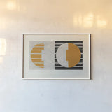Latitude v2 by Mike Schick. shown as a paper print in a white frame. Available as a archival giclee rolled canvas, fine art paper, or poster print. SKU 58746i.