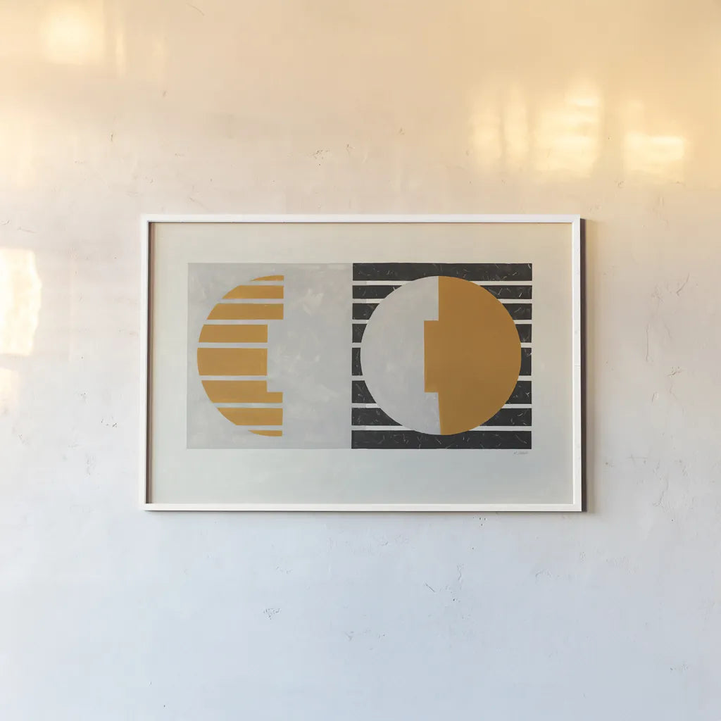 Latitude v2 by Mike Schick. shown as a paper print in a white frame. Available as a archival giclee rolled canvas, fine art paper, or poster print. SKU 58746i.