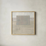 Layer of Reality Neutral by Mike Schick. Shown in a natural wood glass frame for a timeless modern aesthetic. Available as an archival giclee rolled canvas, fine art paper, or poster print. SKU 42925a.