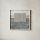 Layers of Reality by Mike Schick. Shown in a crisp white glass frame for a clean and minimalist style. Available as an archival giclee rolled canvas, fine art paper, or poster print. SKU 32092a.