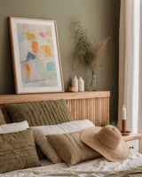 Let Them Eat Cake Crop by Mike Schick. shown as a paper print in a natural frame. Available as a archival giclee rolled canvas, fine art paper, or poster print. SKU 36358h.