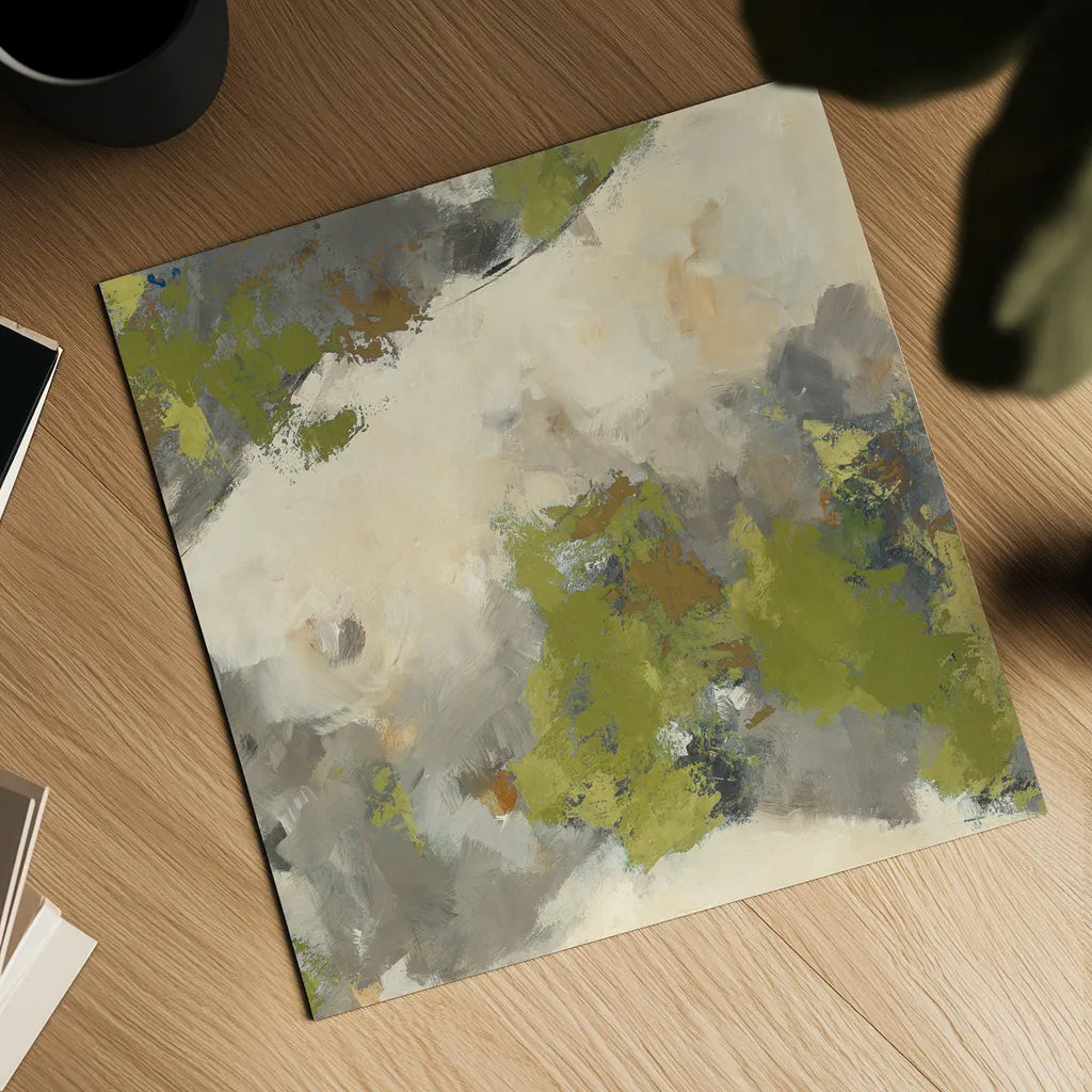 Linden Gray Matter II Square by Mike Schick. Shown as a detailed flat fine art print, highlighting archival giclee quality. Available as an archival giclee rolled canvas, fine art paper, or poster print. SKU 34217a.