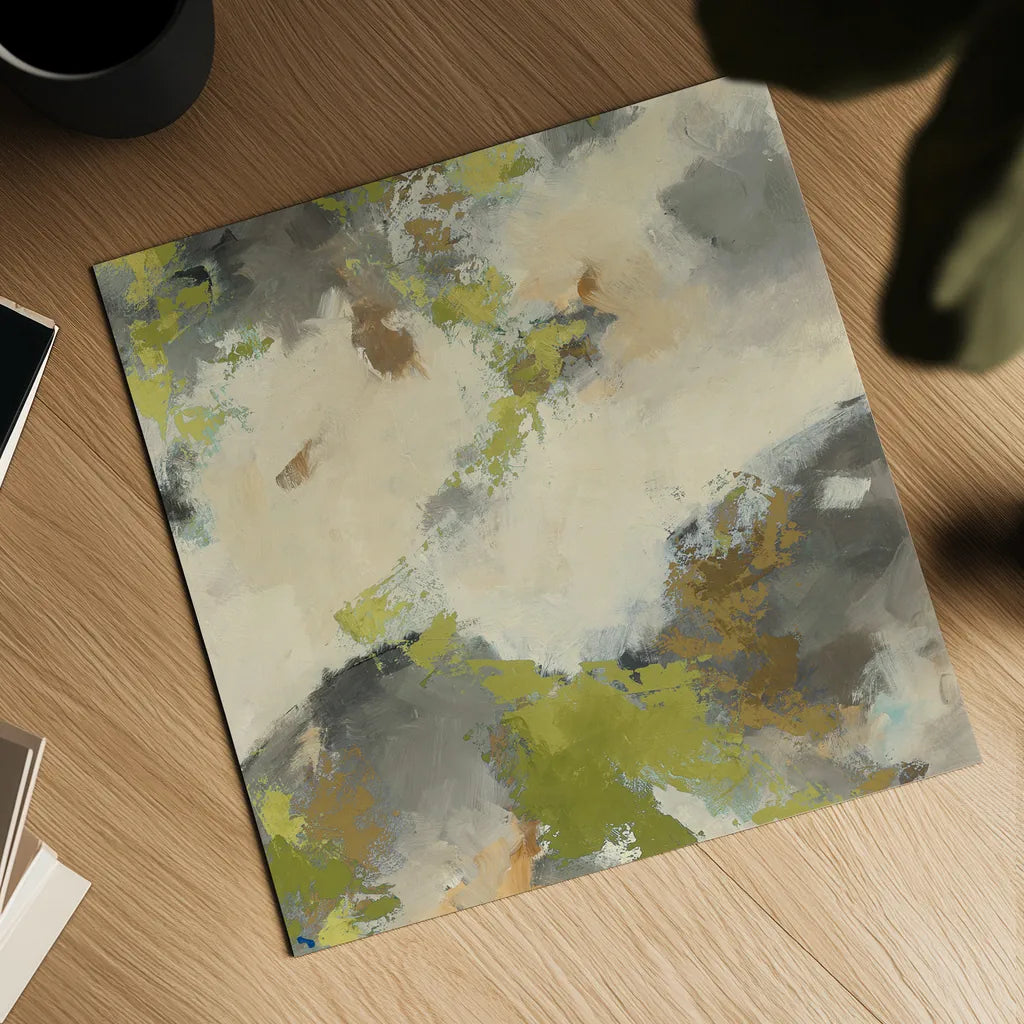 Linden Gray Matter III Square by Mike Schick. Shown as a detailed flat fine art print, highlighting archival giclee quality. Available as an archival giclee rolled canvas, fine art paper, or poster print. SKU 34218a.