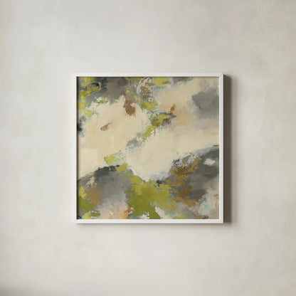 Linden Gray Matter III Square by Mike Schick. Shown in a crisp white glass frame for a clean and minimalist style. Available as an archival giclee rolled canvas, fine art paper, or poster print. SKU 34218a.