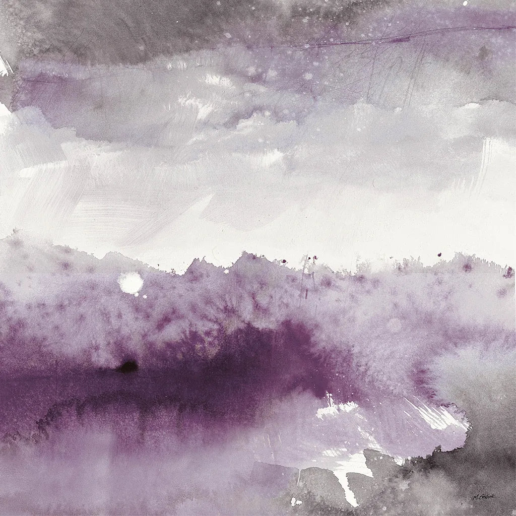 Midnight at the Lake II Amethyst and Grey by Mike Schick. SKU 22140a. Archival Giclee Fine art print for wall decor.
