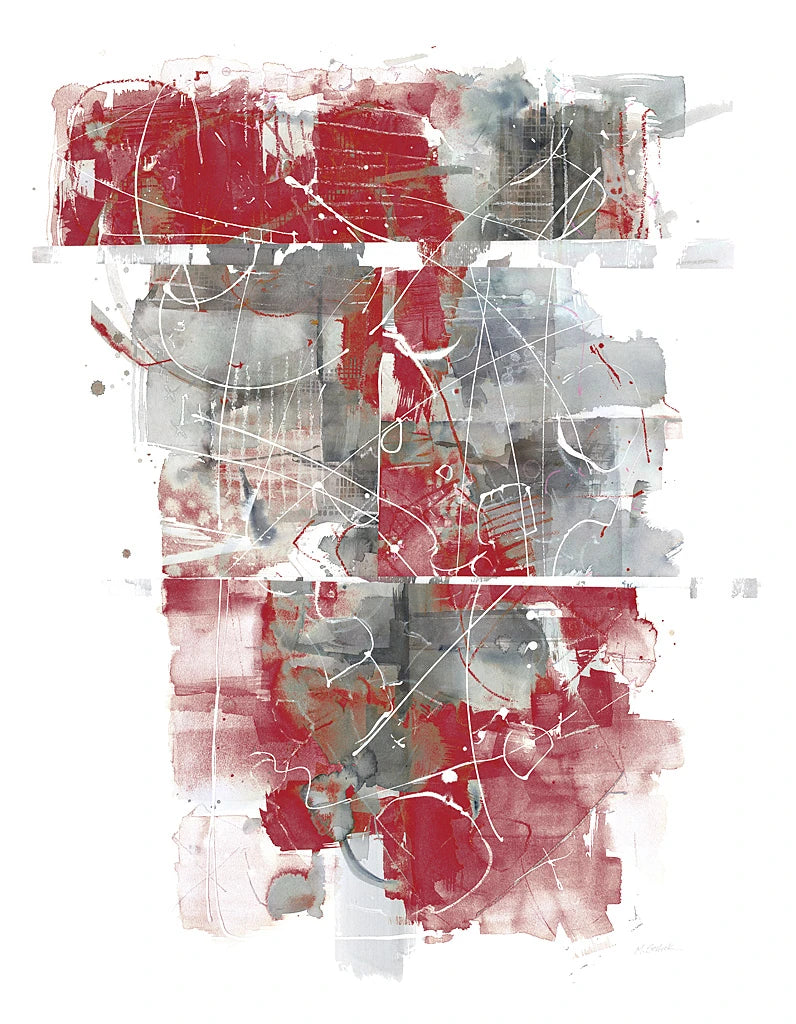 Moving In and Out of Traffic I Red Grey by Mike Schick