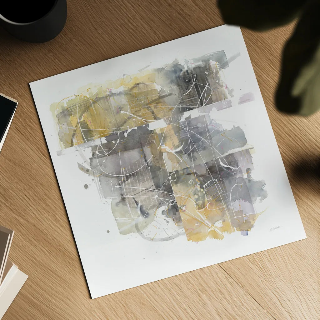 Moving In and Out of Traffic II by Mike Schick. Shown as a detailed flat fine art print, highlighting archival giclee quality. Available as an archival giclee rolled canvas, fine art paper, or poster print. SKU 31577a.