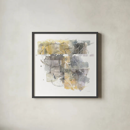 Moving In and Out of Traffic II by Mike Schick. Shown in a sleek black glass frame for a contemporary gallery look. Available as an archival giclee rolled canvas, fine art paper, or poster print. SKU 31577a.