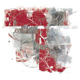 Moving In and Out of Traffic II Red Grey by Mike Schick. SKU 33762a. Archival Giclee Fine art print for wall decor.