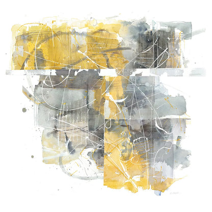 Moving In and Out of Traffic II Yellow Grey by Mike Schick. SKU 33896a. Archival Giclee Fine art print for wall decor.