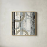 Neutral Zephyr I by Mike Schick. Shown in a natural wood glass frame for a timeless modern aesthetic. Available as an archival giclee rolled canvas, fine art paper, or poster print. SKU 30075a.