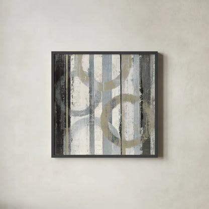 Neutral Zephyr II by Mike Schick. Shown in a sleek black glass frame for a contemporary gallery look. Available as an archival giclee rolled canvas, fine art paper, or poster print. SKU 30076a.