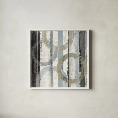 Neutral Zephyr II by Mike Schick. Shown in a crisp white glass frame for a clean and minimalist style. Available as an archival giclee rolled canvas, fine art paper, or poster print. SKU 30076a.