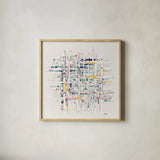 New Morning by Mike Schick. Shown in a natural wood glass frame for a timeless modern aesthetic. Available as an archival giclee rolled canvas, fine art paper, or poster print. SKU 30245a.