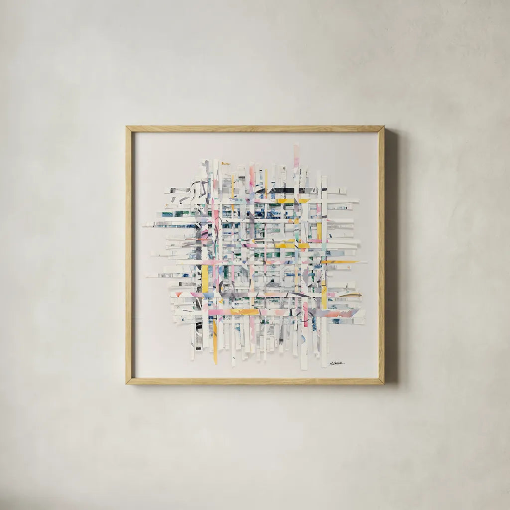 New Morning by Mike Schick. Shown in a natural wood glass frame for a timeless modern aesthetic. Available as an archival giclee rolled canvas, fine art paper, or poster print. SKU 30245a.