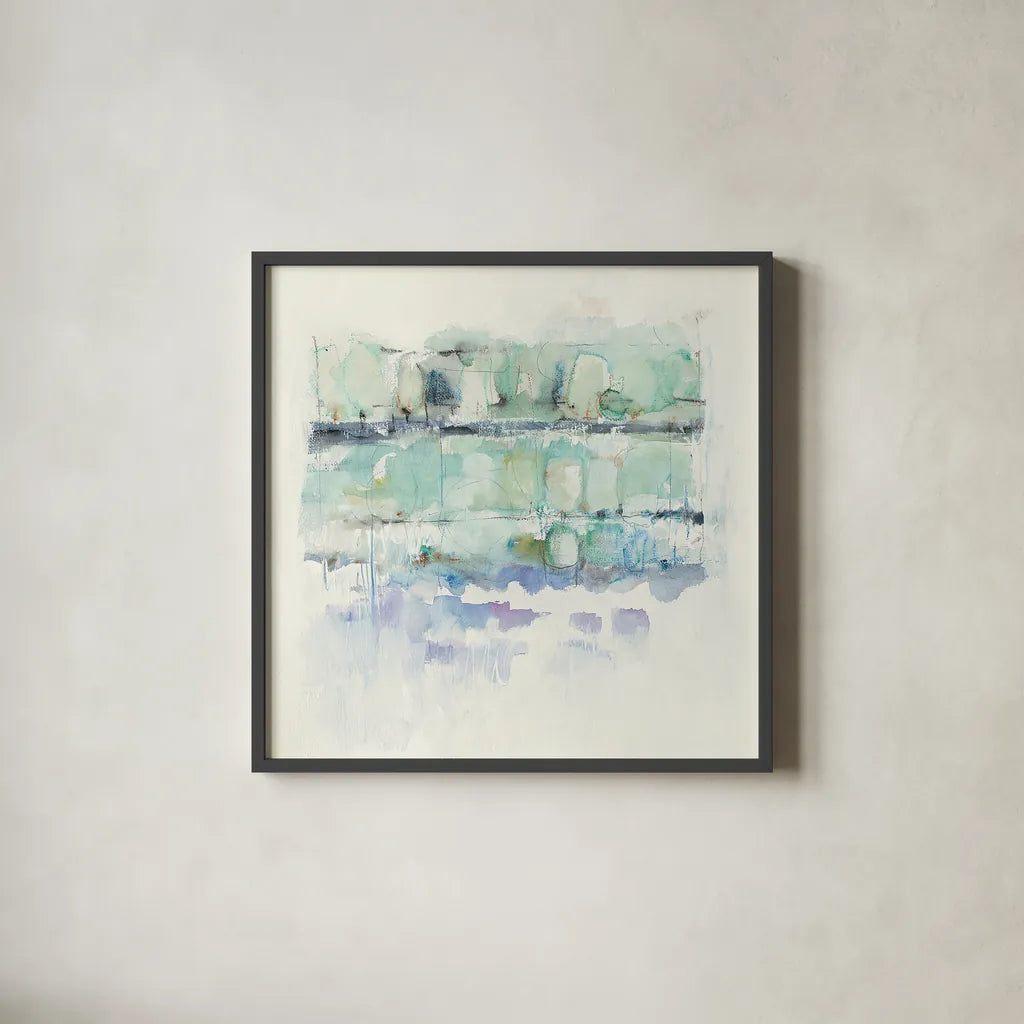 North Shore Crop by Mike Schick. Shown in a sleek black glass frame for a contemporary gallery look. Available as an archival giclee rolled canvas, fine art paper, or poster print. SKU 22201a.