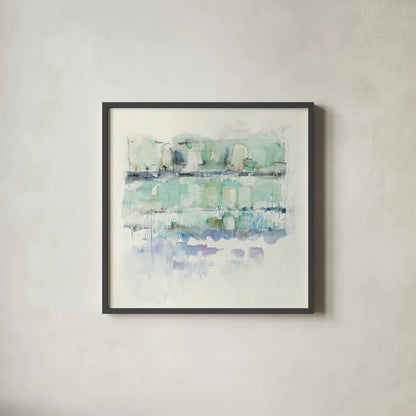 North Shore Crop by Mike Schick. Shown in a sleek black glass frame for a contemporary gallery look. Available as an archival giclee rolled canvas, fine art paper, or poster print. SKU 22201a.