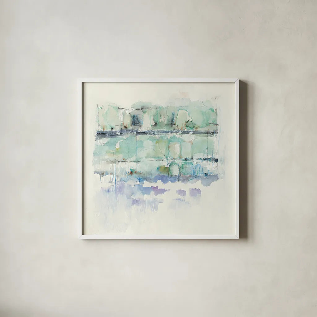 North Shore Crop by Mike Schick. Shown in a crisp white glass frame for a clean and minimalist style. Available as an archival giclee rolled canvas, fine art paper, or poster print. SKU 22201a.