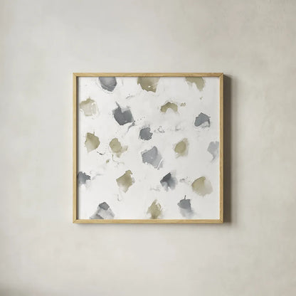 Nougat II Neutral by Mike Schick. Shown in a natural wood glass frame for a timeless modern aesthetic. Available as an archival giclee rolled canvas, fine art paper, or poster print. SKU 30073a.