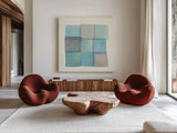Overlap II by Mike Schick. Shown as extra-large giant wall art in a modern living room. Available as an archival giclee rolled canvas, fine art paper, or poster print. SKU 21614a.