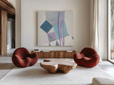 Paper Cut II by Mike Schick. Shown as extra-large giant wall art in a modern living room. Available as an archival giclee rolled canvas, fine art paper, or poster print. SKU 36369a.