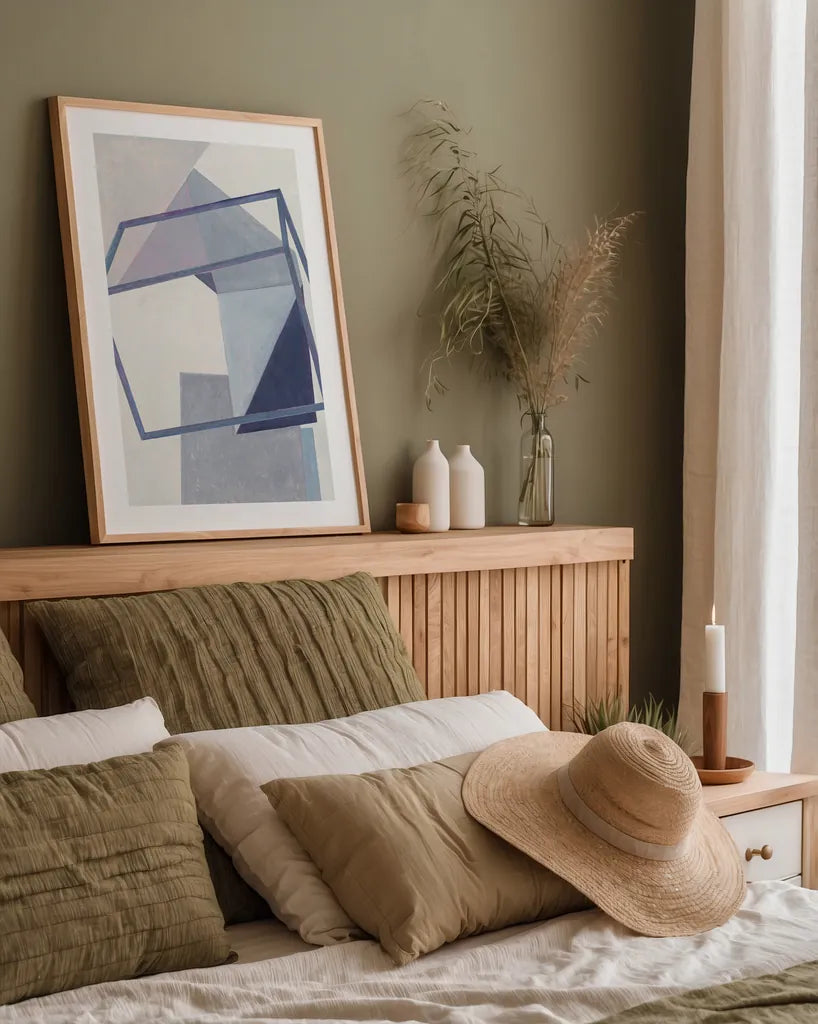 Paper Trail III by Mike Schick. shown as a paper print in a natural frame. Available as a archival giclee rolled canvas, fine art paper, or poster print. SKU 36367h.