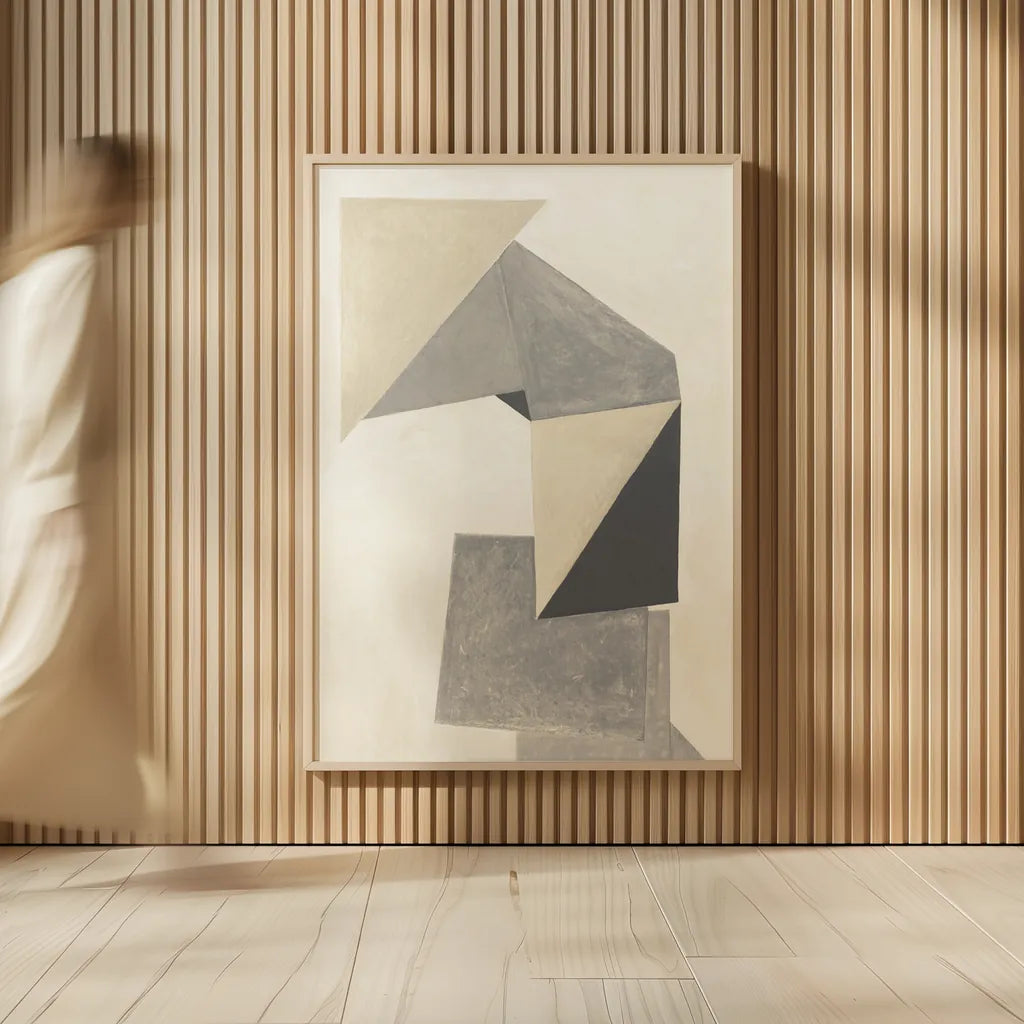 Paper Trail Neutral by Mike Schick. shown as over sized large wall art. Available as an archival giclee rolled canvas, fine art paper, or poster print. SKU 70243h.