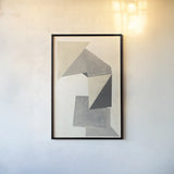Paper Trail Neutral by Mike Schick. shown as a paper print in a black flame. Available as a archival giclee rolled canvas, fine art paper, or poster print. SKU 70243h.