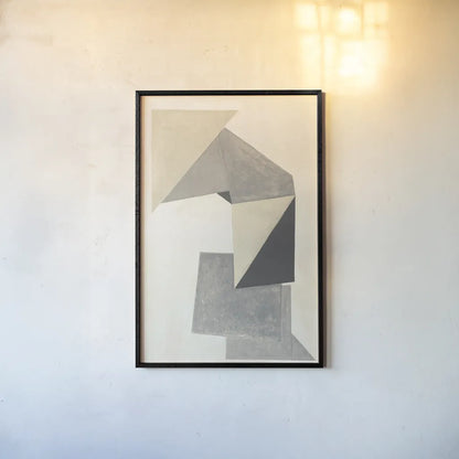 Paper Trail Neutral by Mike Schick. shown as a paper print in a black flame. Available as a archival giclee rolled canvas, fine art paper, or poster print. SKU 70243h.