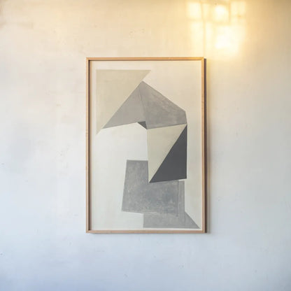 Paper Trail Neutral by Mike Schick. shown as a paper print in a natural frame. Available as a archival giclee rolled canvas, fine art paper, or poster print. SKU 70243h.