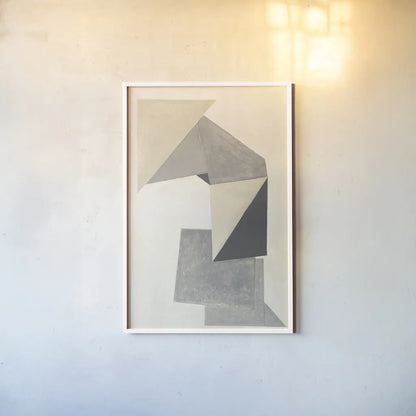 Paper Trail Neutral by Mike Schick. shown as a paper print in a white frame. Available as a archival giclee rolled canvas, fine art paper, or poster print. SKU 70243h.