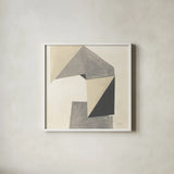 Paper Trail Neutral Crop by Mike Schick. Shown in a crisp white glass frame for a clean and minimalist style. Available as an archival giclee rolled canvas, fine art paper, or poster print. SKU 70243a.