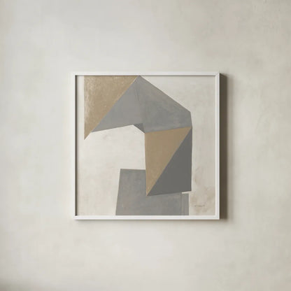 Paper Trail Travertine Crop by Mike Schick. Shown in a crisp white glass frame for a clean and minimalist style. Available as an archival giclee rolled canvas, fine art paper, or poster print. SKU 79807a.
