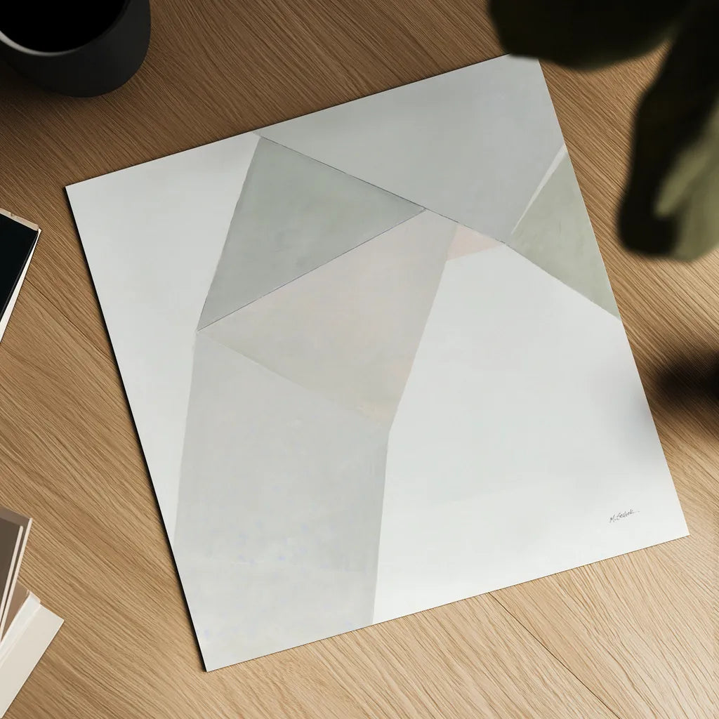 Paper Work I Neutral by Mike Schick. Shown as a detailed flat fine art print, highlighting archival giclee quality. Available as an archival giclee rolled canvas, fine art paper, or poster print. SKU 42940a.