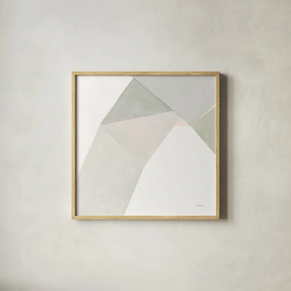 Paper Work I Neutral by Mike Schick. Shown in a natural wood glass frame for a timeless modern aesthetic. Available as an archival giclee rolled canvas, fine art paper, or poster print. SKU 42940a.