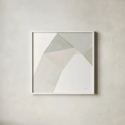 Paper Work I Neutral by Mike Schick. Shown in a crisp white glass frame for a clean and minimalist style. Available as an archival giclee rolled canvas, fine art paper, or poster print. SKU 42940a.