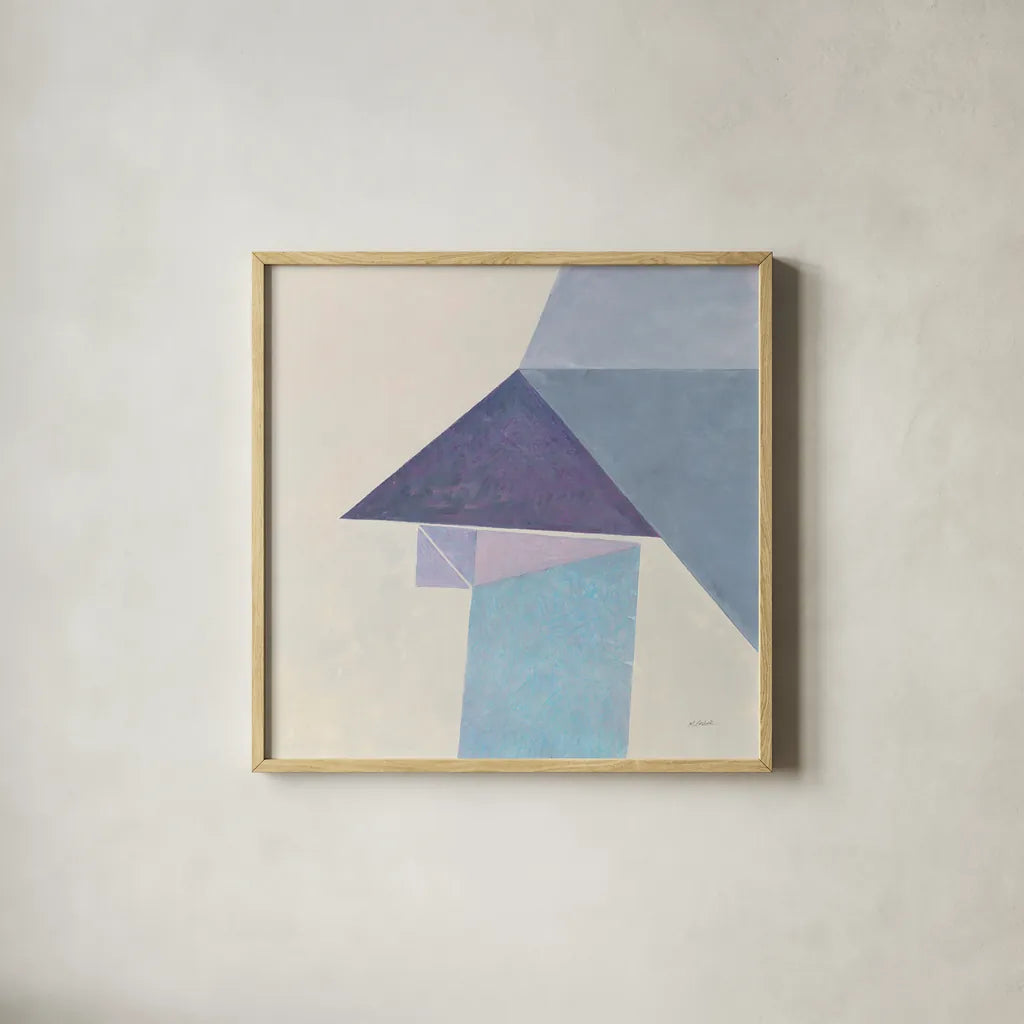 Paper Work II by Mike Schick. Shown in a natural wood glass frame for a timeless modern aesthetic. Available as an archival giclee rolled canvas, fine art paper, or poster print. SKU 36023a.