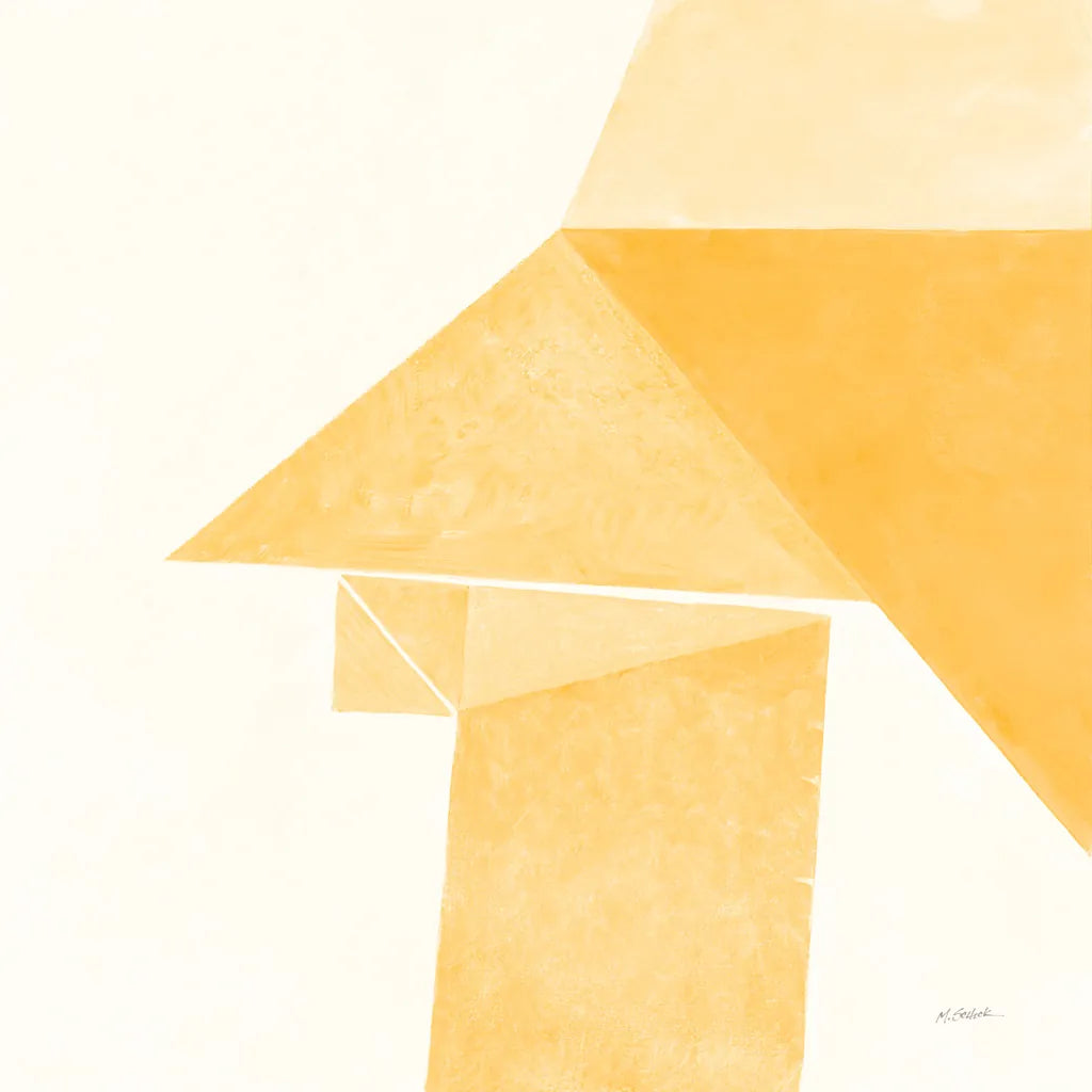 Paper Work II Yellow by Mike Schick. SKU 51729a. Archival Giclee Fine art print for wall decor.