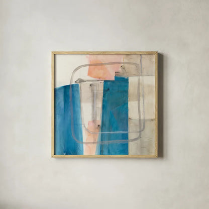 Passage I by Mike Schick. Shown in a natural wood glass frame for a timeless modern aesthetic. Available as an archival giclee rolled canvas, fine art paper, or poster print. SKU 34346a.