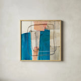 Passage I v2 by Mike Schick. Shown in a natural wood glass frame for a timeless modern aesthetic. Available as an archival giclee rolled canvas, fine art paper, or poster print. SKU 34984a.
