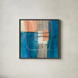 Passage II by Mike Schick. Shown in a sleek black glass frame for a contemporary gallery look. Available as an archival giclee rolled canvas, fine art paper, or poster print. SKU 34347a.